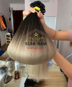 Alternative view of Ombre color with Karetin hair extension