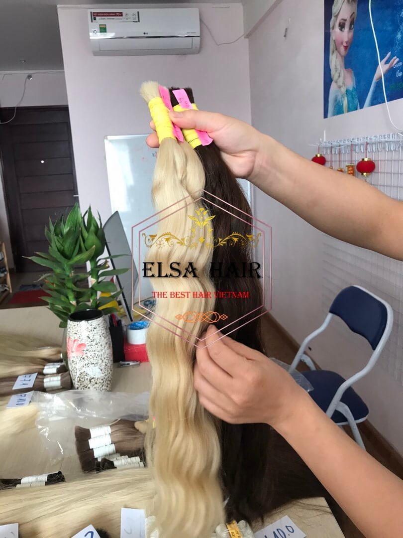 Bulk Hair Wavy Beautiful Color Elsa Hair 7 Flat tip hair extension